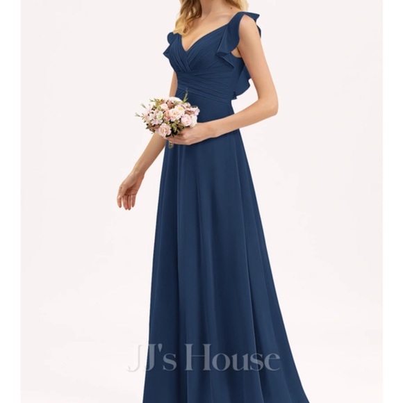 JJs House Navy Bridesmaid Dress *UNALTERED size 4* - Picture 7 of 8